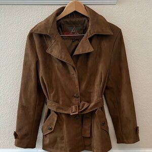 Armani Collezioni Brown suede Trench Coat